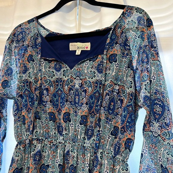 {Derek Heart} Boho Paisley Print Dress - Picture 2 of 9